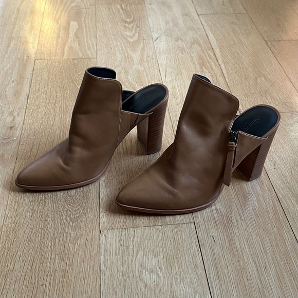 Rebecca Minkoff Aiden Stacked Heel Mules, Cognac Color - Size 8 - Picture 4 of 8